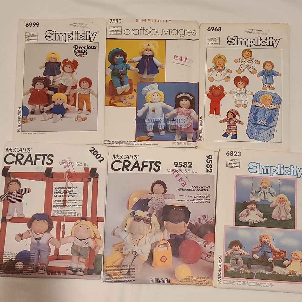 Doll Clothes Simplicity McCalls Precious Pals Cabbage Patch Flower  Sewing